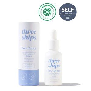 THREE SHIPS Dew Drops Mushroom Hyaluronic Acid + Vitamin C Serum NWT + Sealed